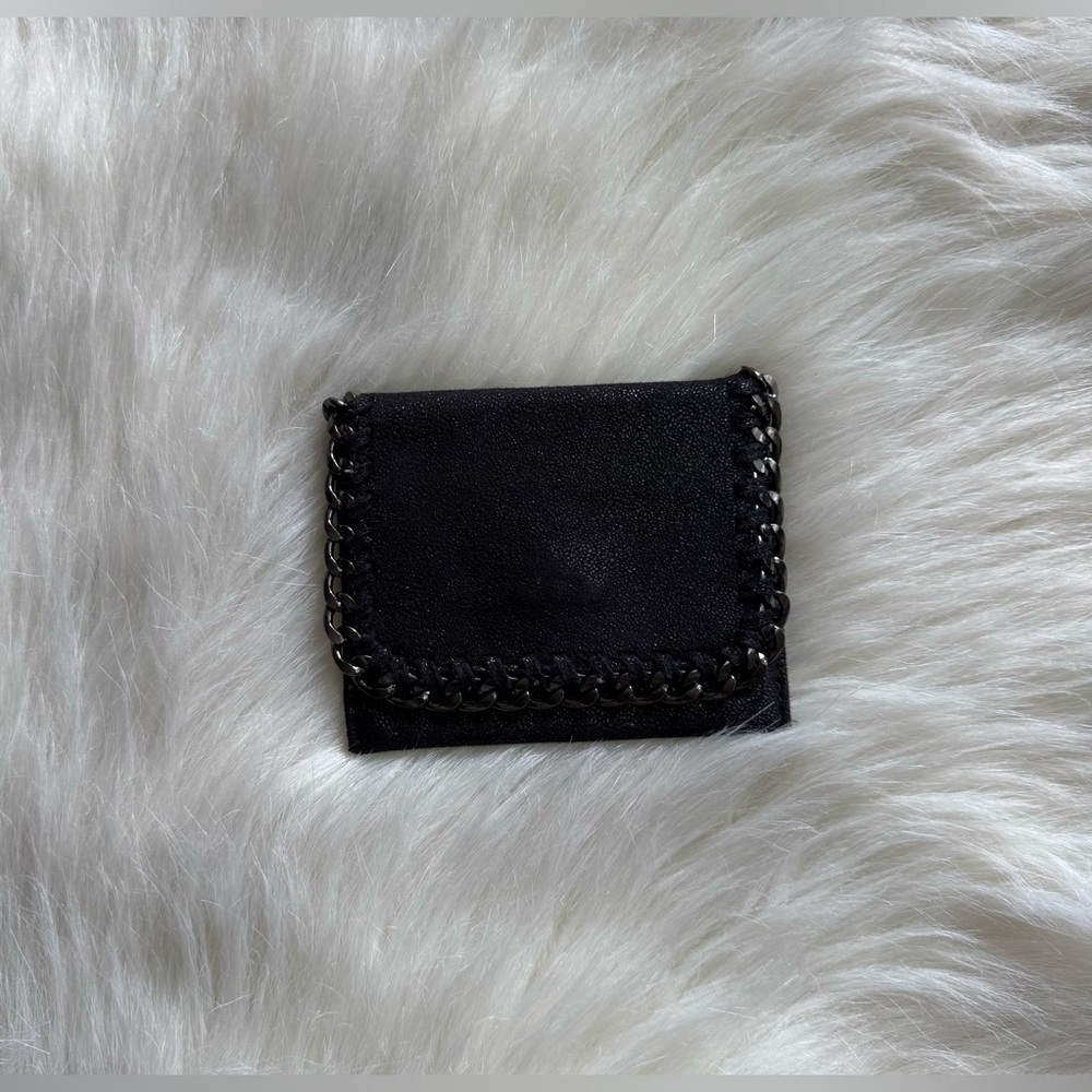 Sparkly Black Chain Trim Wallet